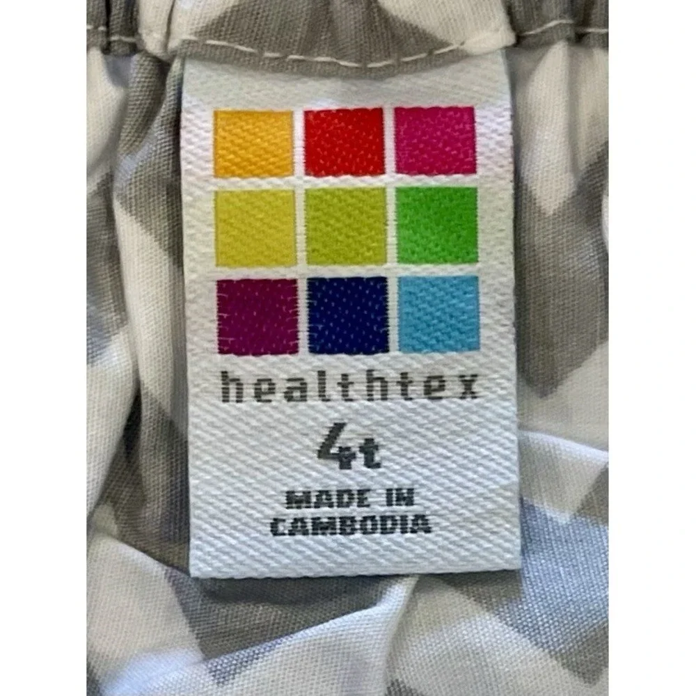 New Healthtex Size Y2K Girl Size 4T Grey White Pattern Short Sleeve Summer Dress